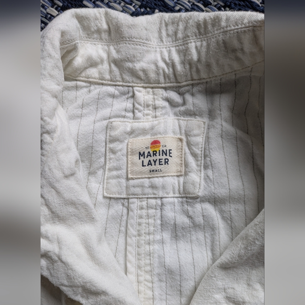 Marine Layer White Cotton Blazer Size Small - Picture 4 of 9